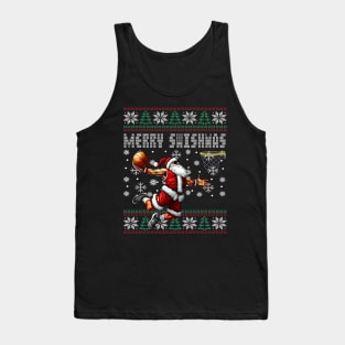 Merry Swishmas Ugly Christmas Basketball Christmas Tank Top